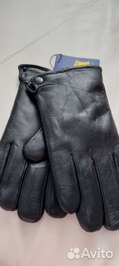 Мужские зимние кожаные перчатки