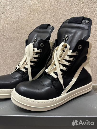 Rick Owens geobasket chrome hearts черные
