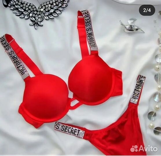 Комплект нижнего белья victoria secret красный