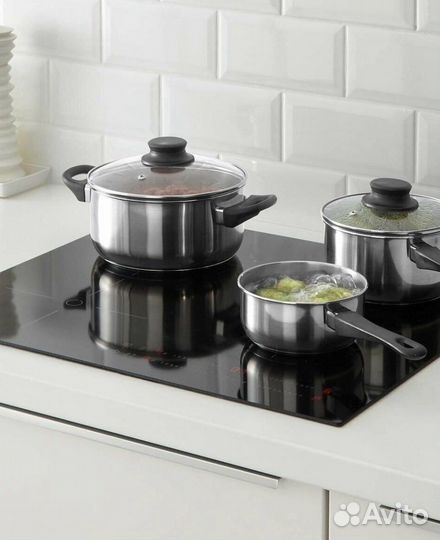 Набор посуды Аннонс 5 предметов хром IKEA