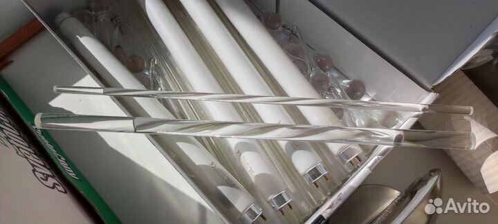 Стеклянные палки и подвески для люстры