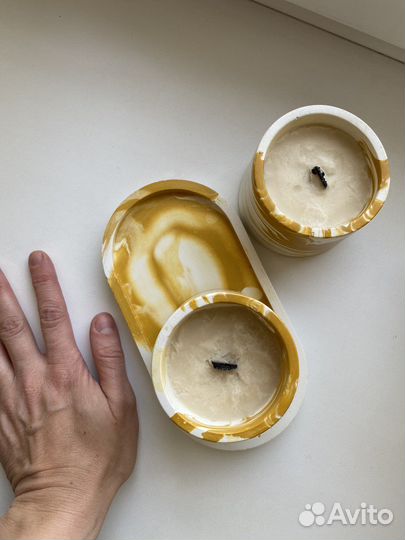 Свечи ароматические, фитиль с потрескиванием