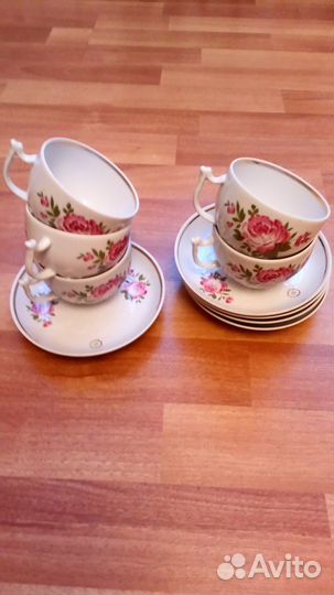 Чайные чашки с блюдцем Вербилки СССР