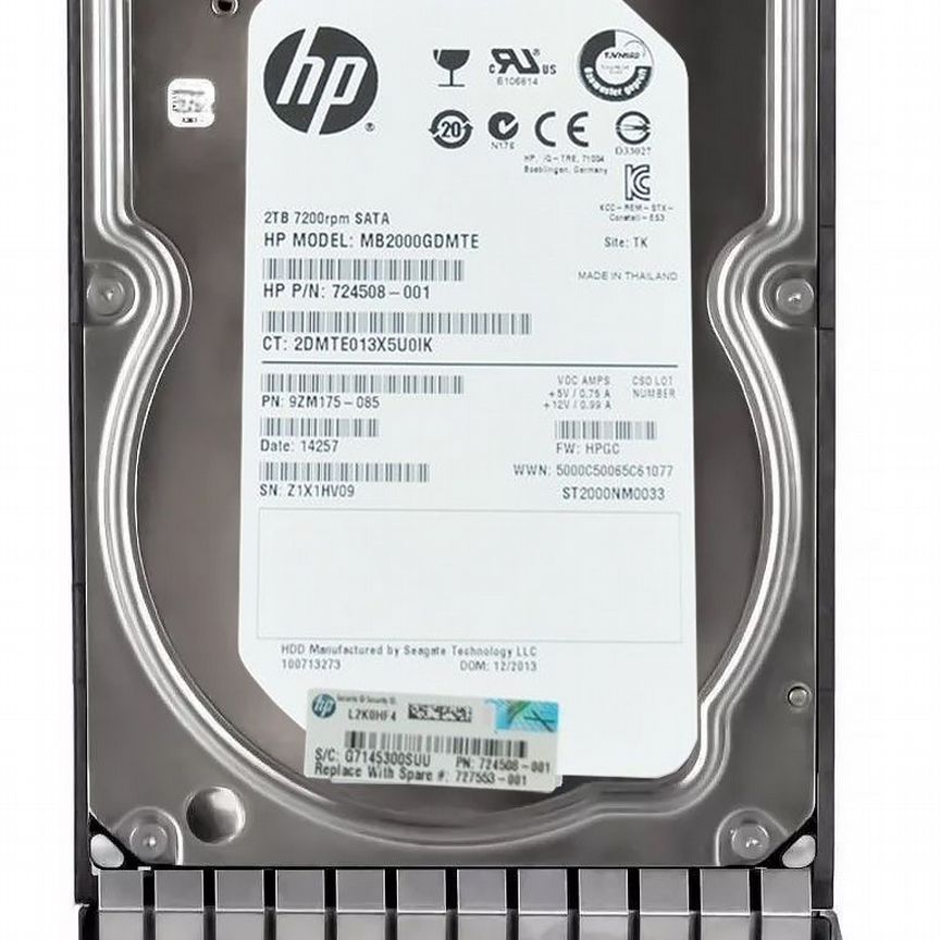 [724508-001] Жесткий Диск Hp Mb2000gdmte 2tb Sata3 3.5" Hdd 724508-001