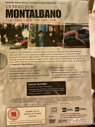 DVD на итальянском сериал «Инспектор Монталбано»