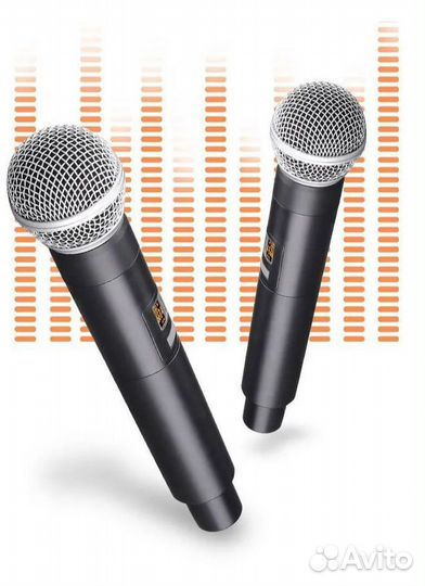 Микрофон караоке 2 шт беспроводной студийный для ж