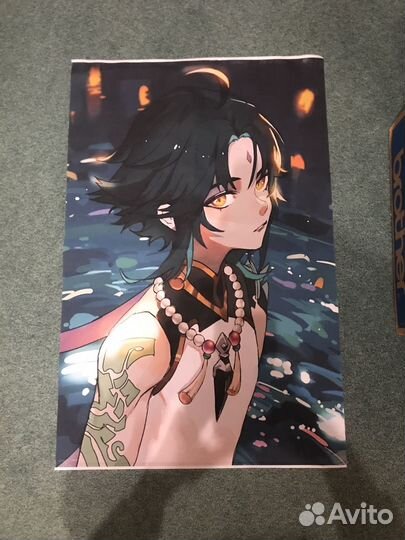 3 плаката с Сяо геншин