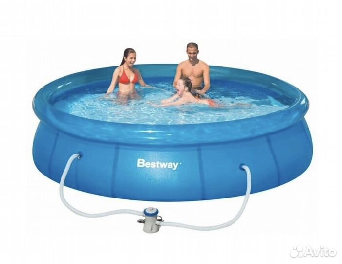 Бассейн надувной bestway 366х76, насос в комплекте