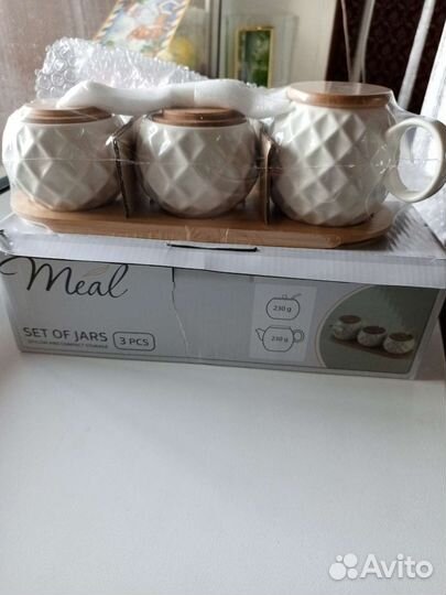 Набор банок фарфор для специй, сыпучих продуктов