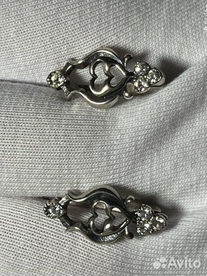 Серебряные серьги с кристаллами Swarovski