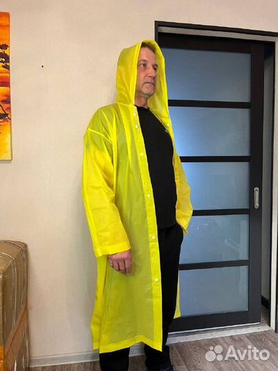 Дождевик мужской женский с капюшоном водонепроница