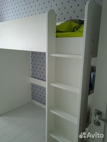 Кровать чердак (+шкаф) simple белый из Hoff