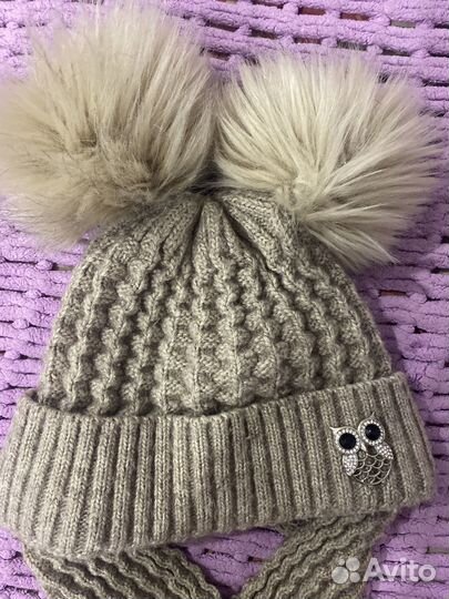 Шапка зимняя для девочки 52 54 и шарф