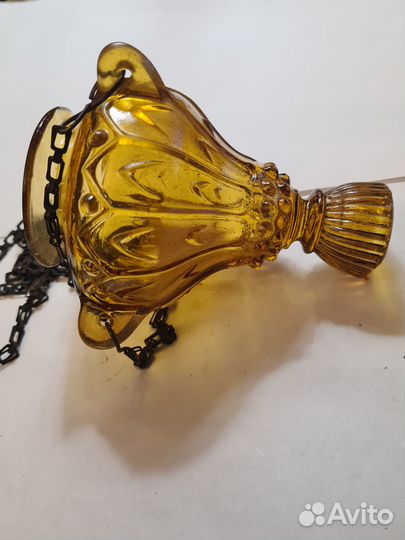 Киотная ломпада 19 век цветное стекло