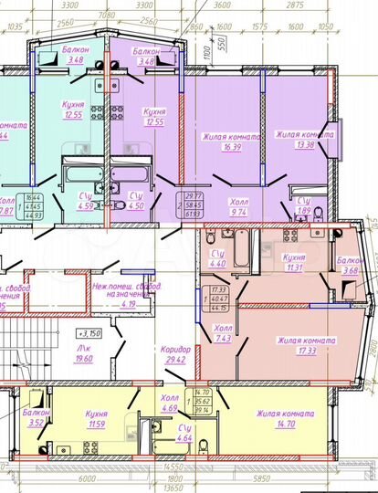 1-к. квартира, 39,1 м², 7/9 эт.