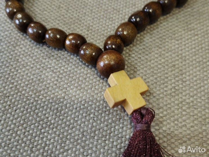 Чётки «Православные», деревянные, 33 бусины, с кре
