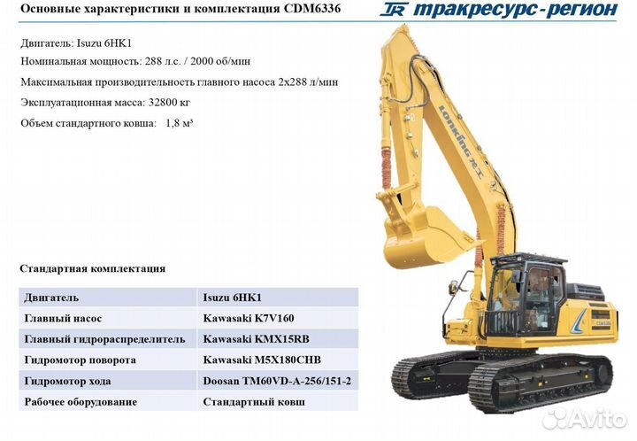Гусеничный экскаватор Lonking CDM6336, 2023