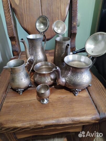 Серебряный кофейный сервиз индийский