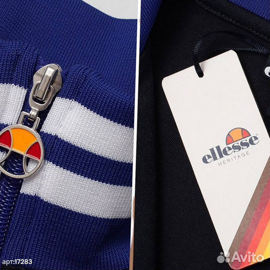 Олимпийка ellesse С воротником В полоску качеств 50(L)