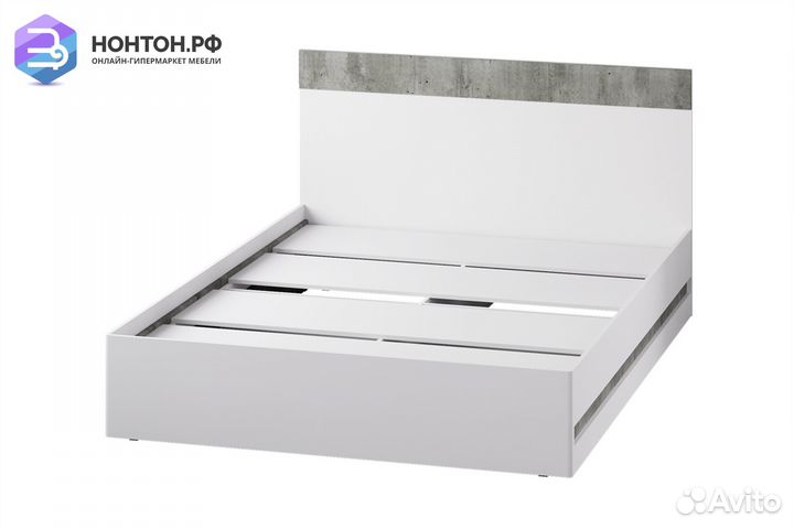Кровать Инстайл бетон / белый