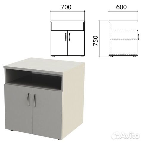 Тумба оргтехники Этюд, 700х600х750 мм, 2 двери, по