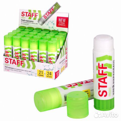 Клей-карандаш усиленный staff Profit, 21 г, PVP-ос