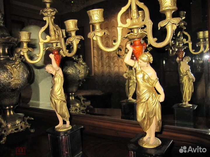 2 Подсвечники Девушка с кувшином.19 век. Франция