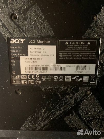 Монитор Acer на запчасти