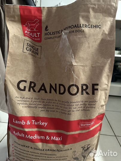 Корм для крупных собак Grandorf ягненок и индейка