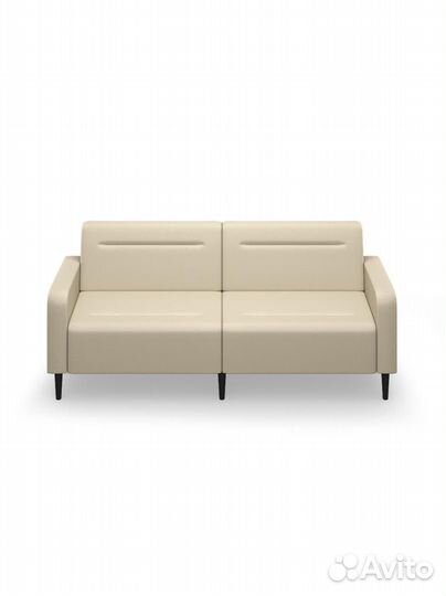 Диван для офиса кремовый экокожа