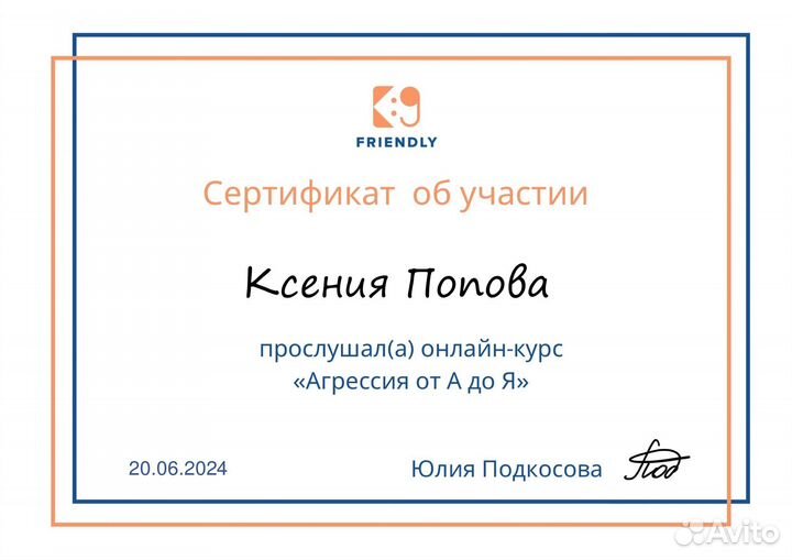 Услуги кинолога