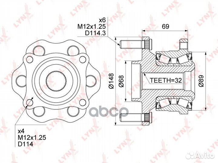 Ступица колеса зад прав/лев Nissan Terrano