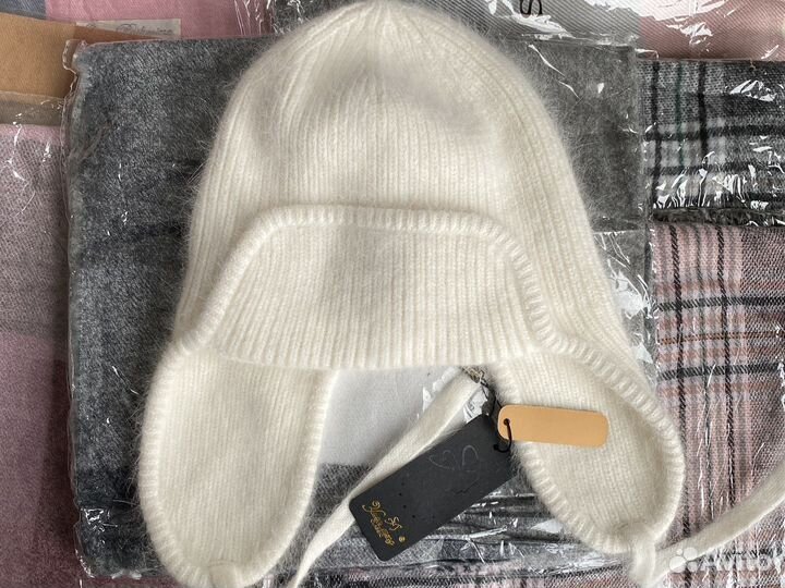 Шапка ушанка ангора