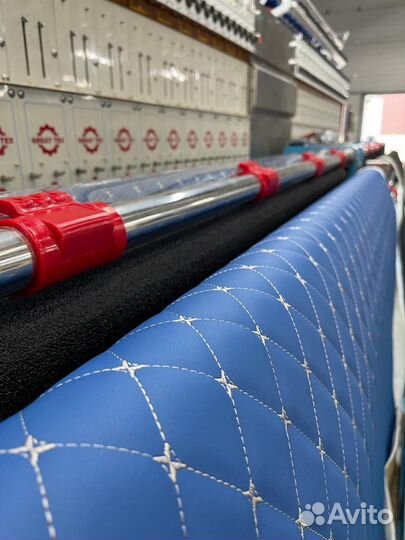 Экокожа стеганная для обтяжки автосалона и мебели