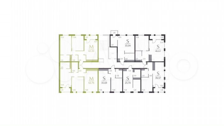 2-к. квартира, 62,8 м², 3/5 эт.