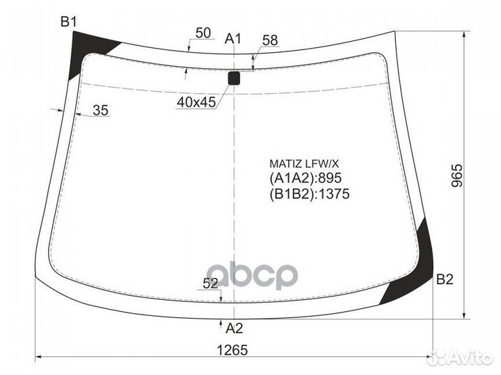 Стекло лобовое (Сборка Узбекистан) Daewoo Matiz