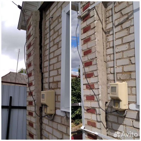 Укрепление треснувших домов металлокаркасом