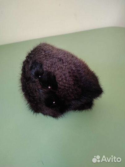 Норковая шапка-берет