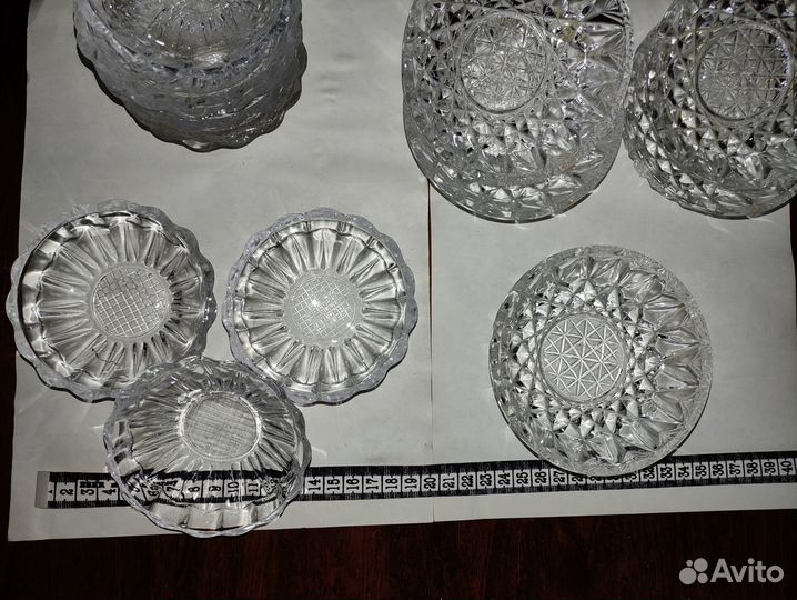 Хрусталь - стопки, розетки,салатницы