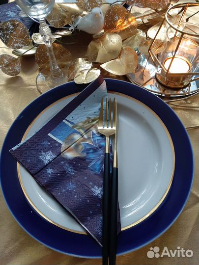 Набор тарелок дулево Кобальт