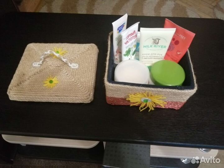 Декаративная шкатулка из джута