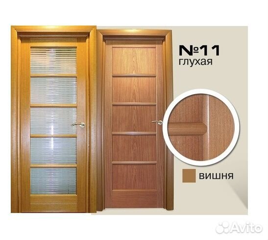 Дверь межкомнатная шпон №10по,11пг вишня