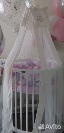 Кроватка круглая Комфорт бэби с балдахином