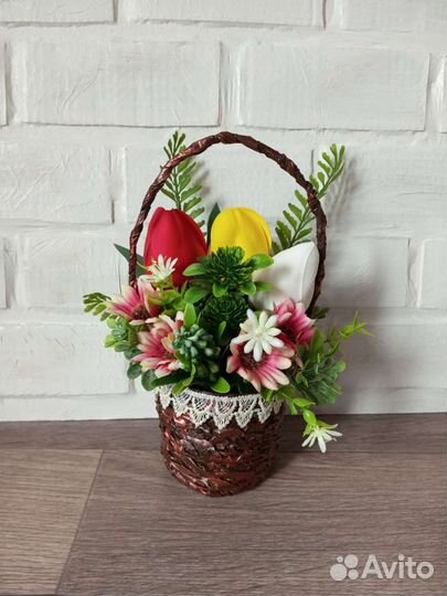 Букетики из мыльных цветов