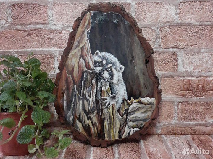 Картины на спиле дерева