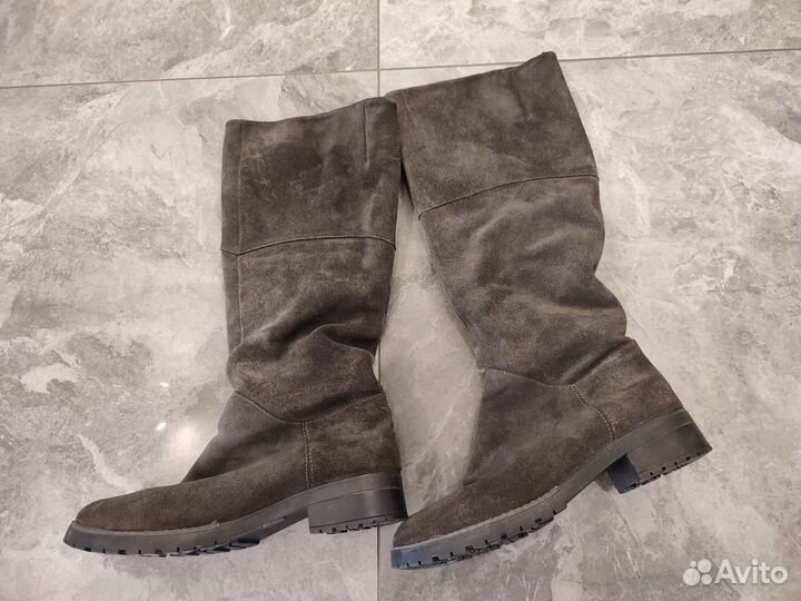 Сапоги зимние натуральная замша и мех 39