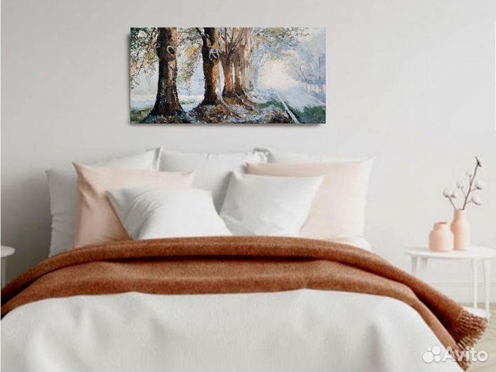 Картина маслом на холсте большая пейзаж Деревья