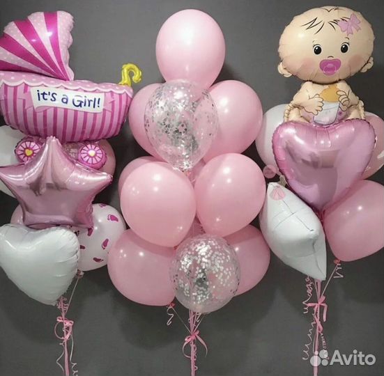 Шарики воздушные на выписку из роддома