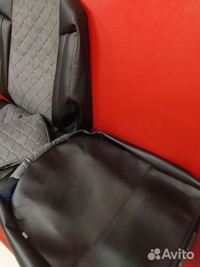 Чехлы renault megane 2 с алькантарой в ромб серый