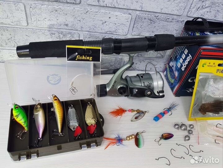 Спиннинг телескопический с набором